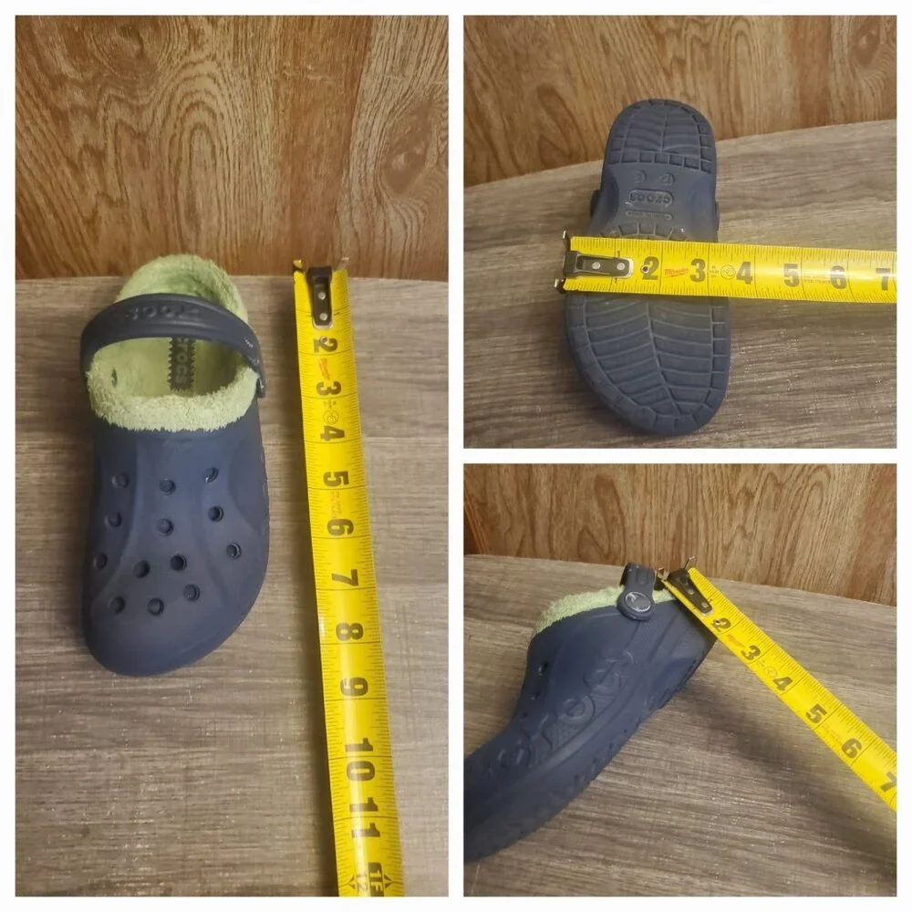 Crocs Fur Lined Clogs Slip On Shoes Youth‎ Size 12/13 Blue